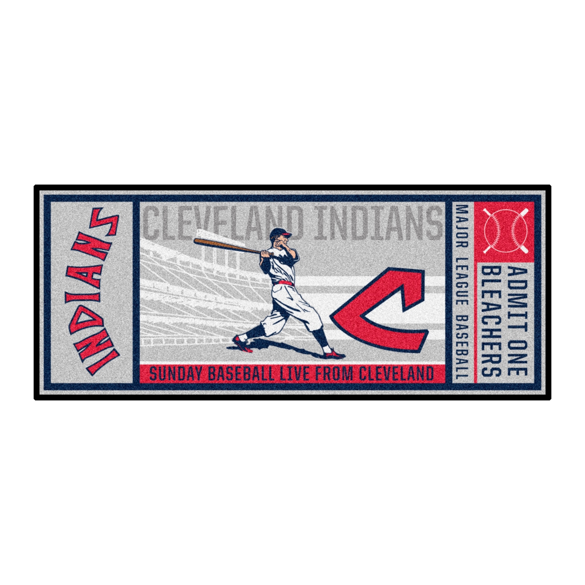 MLB - Cleveland Indians Retro Collection Ticket Runner Rug - 30in