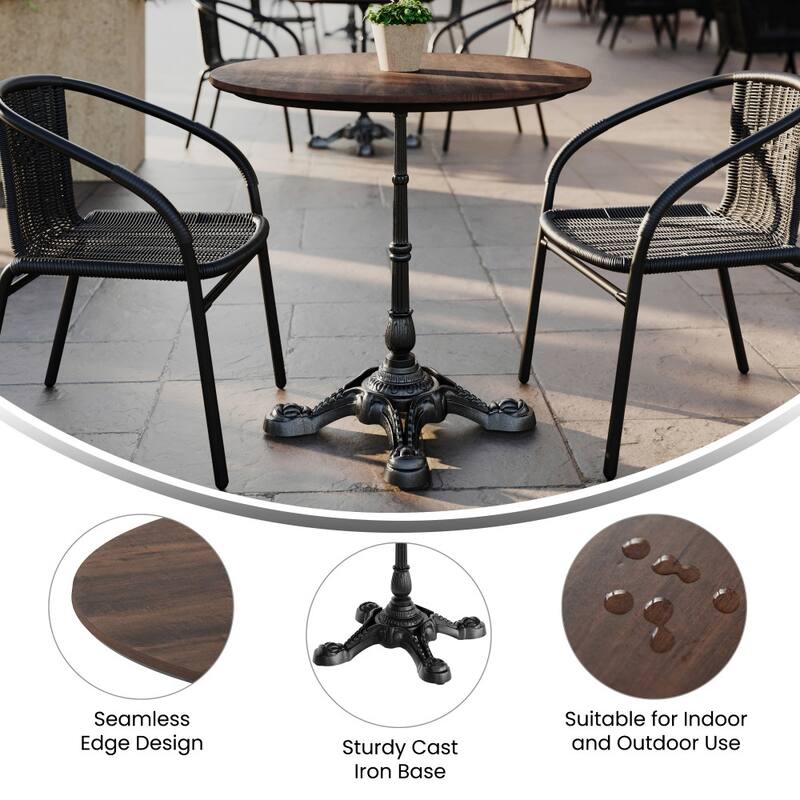 Commercial All-Weather HPL Tabletop with Bistro Base