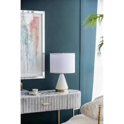 A&B Home Table Lamp with Triangular Glass Base