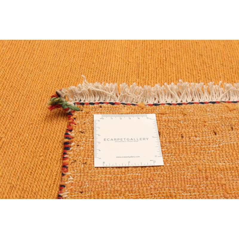 ECARPETGALLERY Flat-Weave Kashkuli Light Orange Wool Tapestry Kilim - 5'5 x 8'4