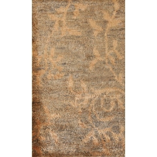 Abstract Area Rug Handmade Floral Jute Carpet - 3'0