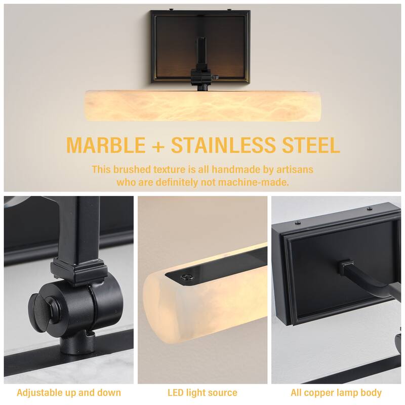 KAYLA 12/20-inch Marble Cylinder Vanity Light-Copper