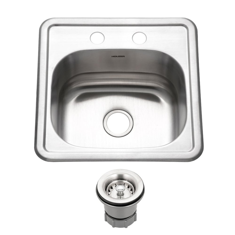 Houzer 1515-6BS-C Hospitality 15" Drop In Single Basin Stainless Steel