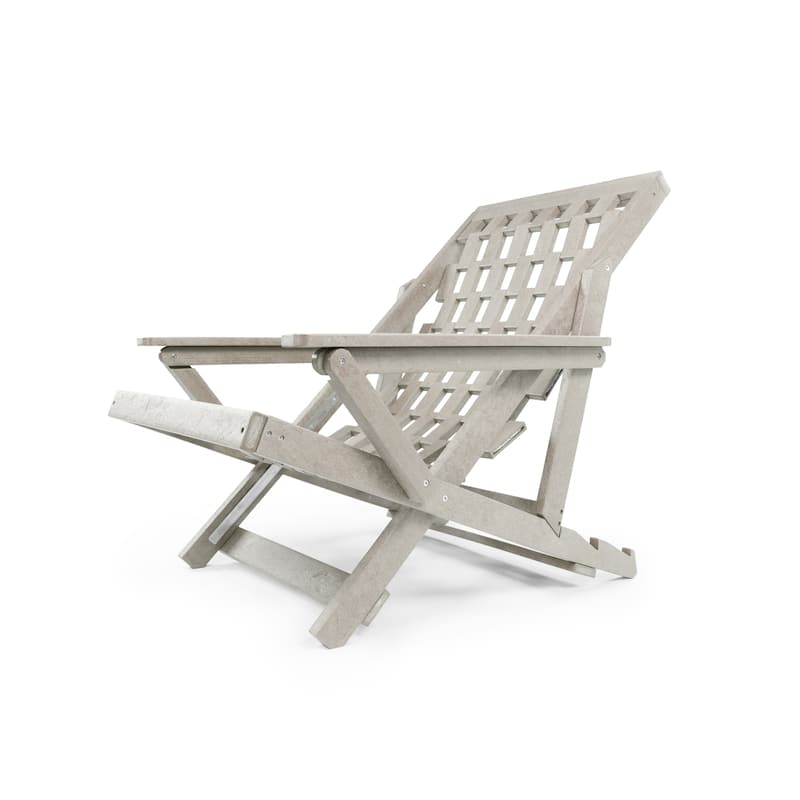 Aspen Fully Assembled All-Weather Outdoor Folding Lounge Chair and Table Set - 3-piece