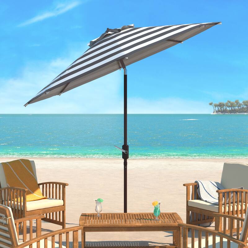 SAFAVIEH Addyson Fashion Line 9 Ft. Umbrella, Base Not Included - Grey