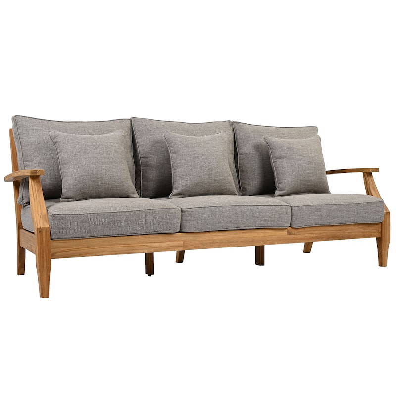 SAFAVIEH Couture Martinique Wood Patio Sofa - 82"W x 35"D x 32"H