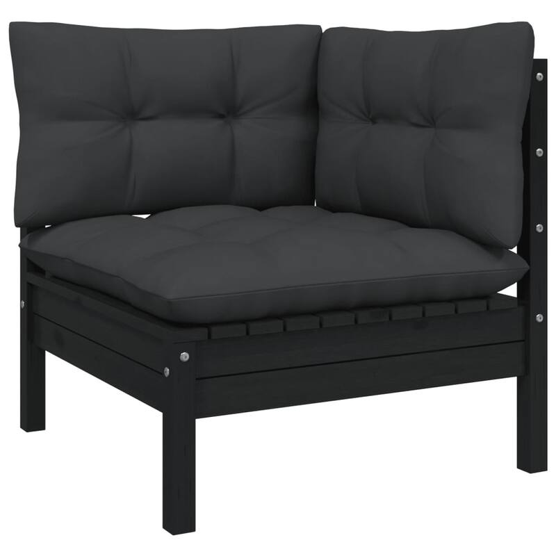 vidaXL Solid Pinewood Patio Lounge Set 10 Piece with Cushions Multi Colors - 25" x 25" x 24.6"