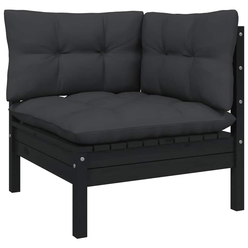 vidaXL Solid Pinewood Patio Lounge Set 14 Piece with Cushions Multi Colors