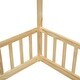 preview thumbnail 17 of 18, Kid Bed Frame Double Twin Size Floor Bed with Fence and Guardrails without Door