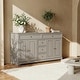 preview thumbnail 15 of 31, Combo Dresser Chest Storage Cabinet Buffet Sideboard White/Black/Grey 59" Buffet Cabinet Sideboard, Multi-Use Console Table Grey