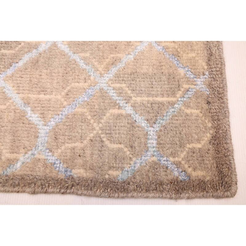 ECARPETGALLERY Hand-knotted Tangier Taupe Silk, Wool Rug - 5'3 x 7'11