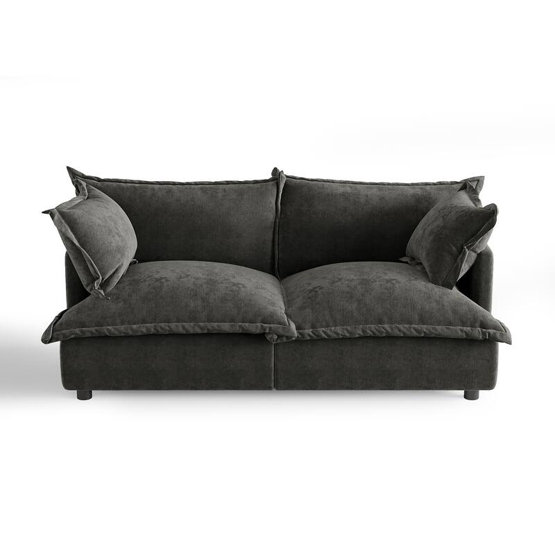 80"W Upholstered Chenille Comfy Cloud Couch Modular Sectional Sofa