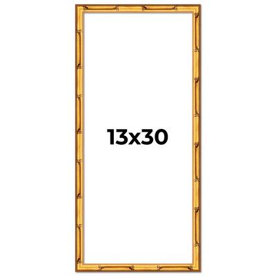 13x30 Frame Gold Bamboo Picture Frame Modern Photo Frame Includes UV Acrylic Shatter Guard Front Acid Free Foam Backing Board
