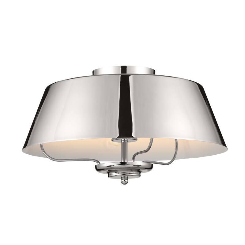Kichler Lighting Luella 16 in. 3-Light Polished Nickel Convertible Pendant Light/Semi Flush - 16 in