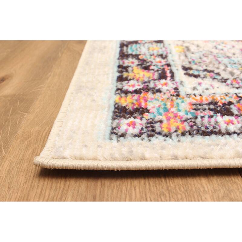 ECARPETGALLERY Machine Made Lea Ivory Area Rug