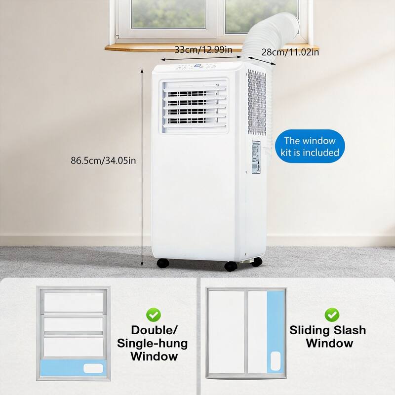 10000 BTU Portable Air Conditioner, with Dehumidifier, Fan & Cooling