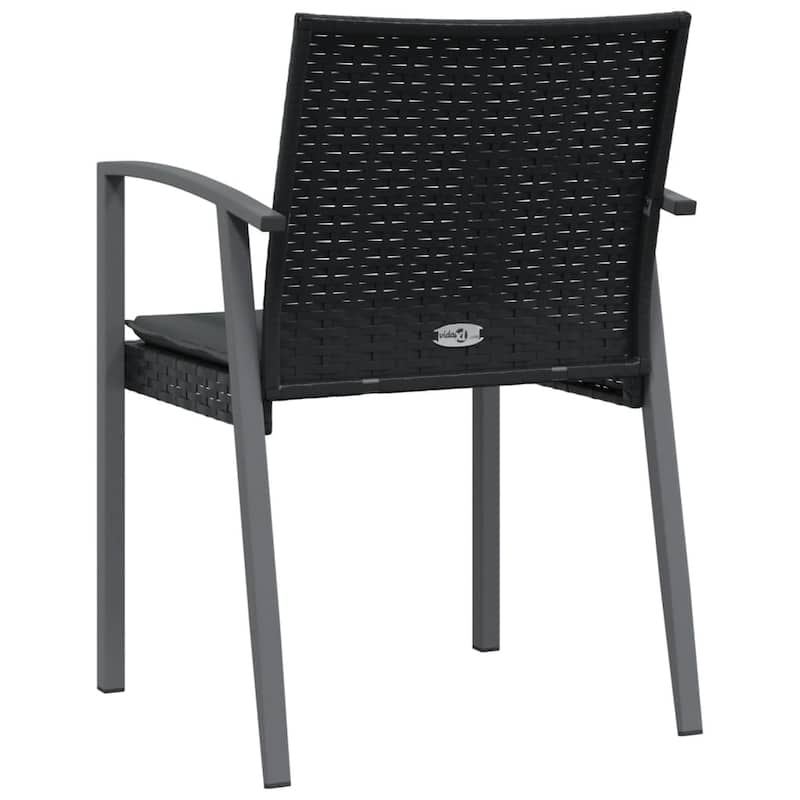 vidaXL Patio Chairs with Cushions 2 pcs Brown 22.2"x22.4"x32.7" Poly Rattan