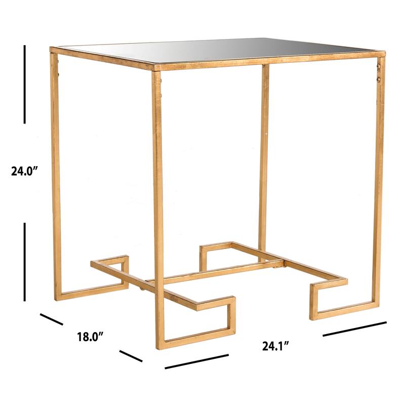 SAFAVIEH Ardeth Antique Gold Leaf Accent Table - 24.1" x 18" x 24" - 24Wx18Dx24H