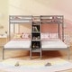 preview thumbnail 4 of 13, Bunk Bed for 3 Kids, Twin Over Twin with Storage Staircase and Safety Guardrails