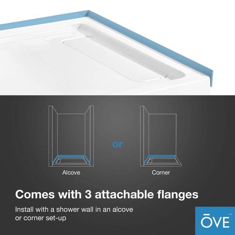 Ove Decors 15SBR-ADEN54 Adena 54" x 36" Rectangular Shower Base with