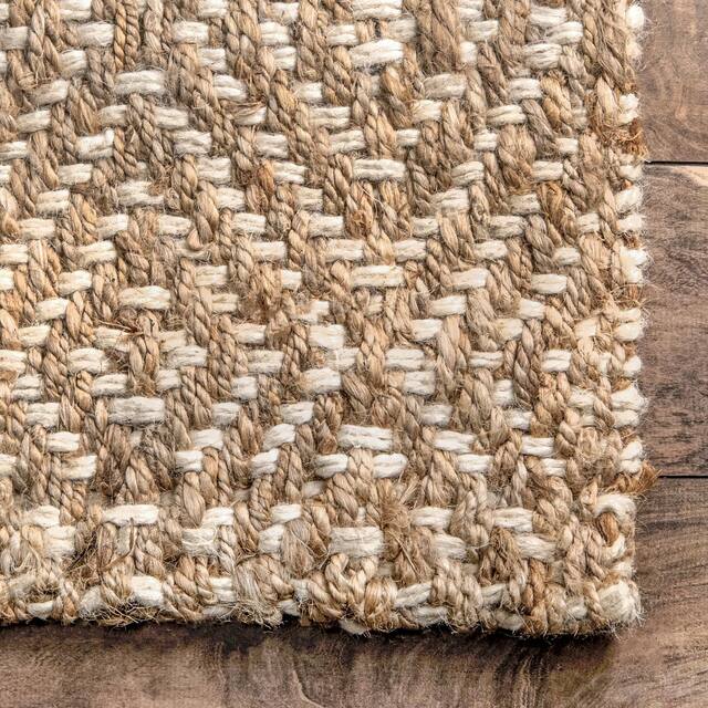 nuLOOM Handmade Eco Natural Fiber Jute Diamond Natural Rug Overstock