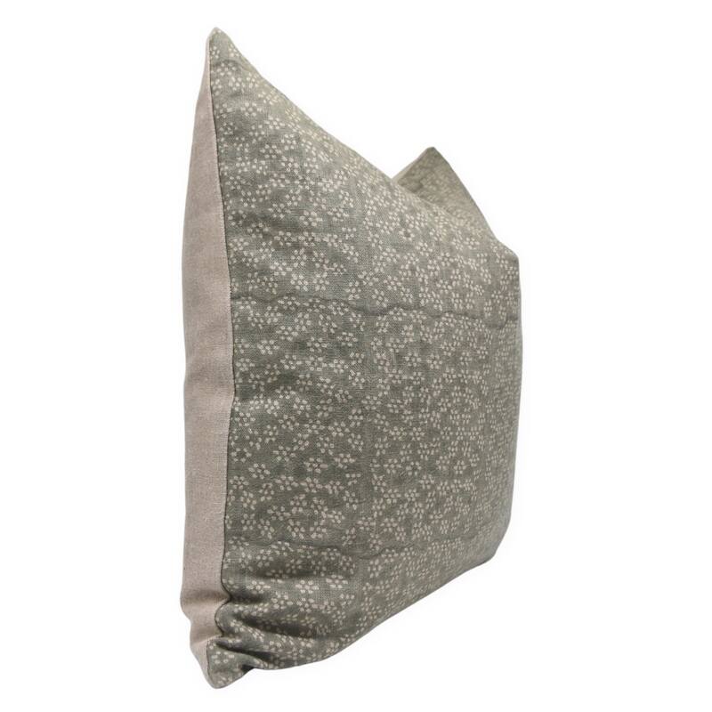 Linen Handmade Block print pillow Cover- Ola Vrishti