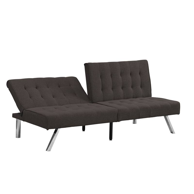 Modern Sofa Bed with Wooden Frame and Stainless Steel Legs, Adjustable Backrest for Home Lounge Area and Office
