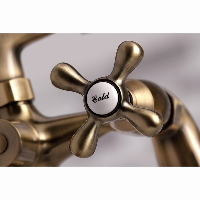 Kingston Brass Deck Mount Clawfoot Tub Faucet with Hand Shower in Matte Black