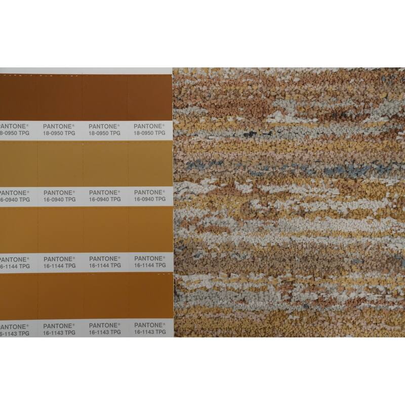 Machine Made Oriental Polyester Carpet Stripe Multi-Colored Distressed Area Rug - 7' 5'' X 5' 2''