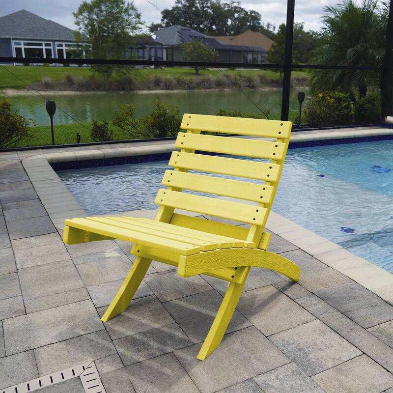 Grandcourt Fully Assembed All-Weather HDPE Outdoor Folding Patio Chair - Yellow