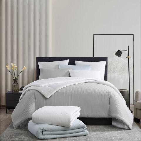 Vera Wang Waffle Pique Cotton Duvet Cover Set