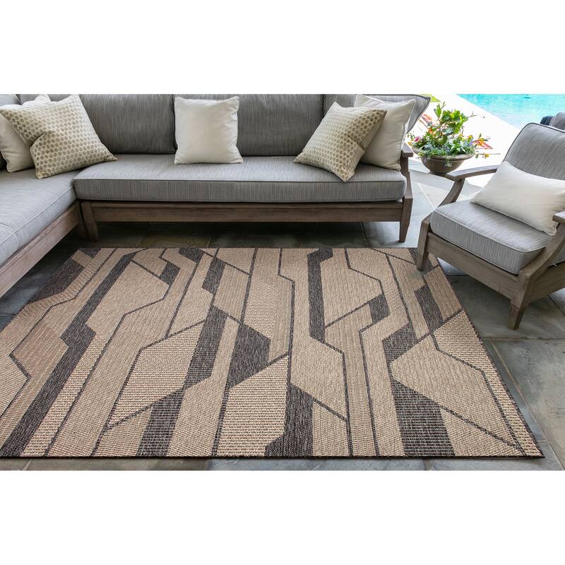 Liora Manne Monaco Vienna Indoor/Outdoor Area Rug - 7'10" Square - Taupe