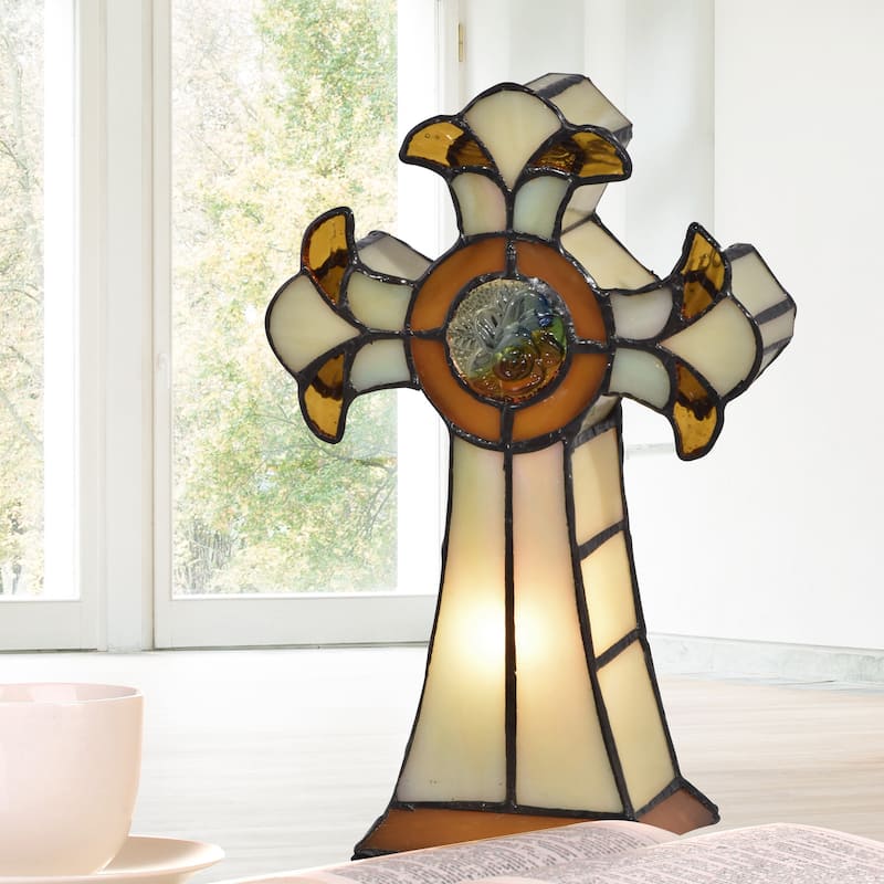 Cross Tiffany Accent Table Lamp