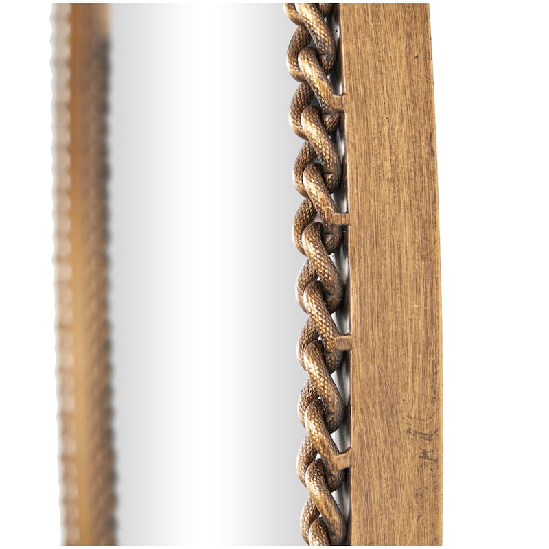 Gold Metal Room Wall Mirror with Linked Chain Frame