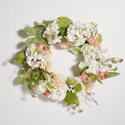 SAFAVIEH Faux 28-inch Hydrangea & Magnolia Wreath