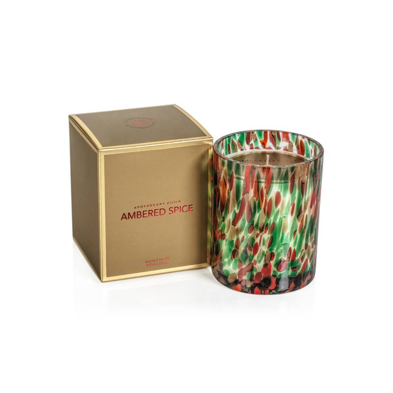 Spangled 8.8 oz Scented Jar Candle - Red, Green, Gold