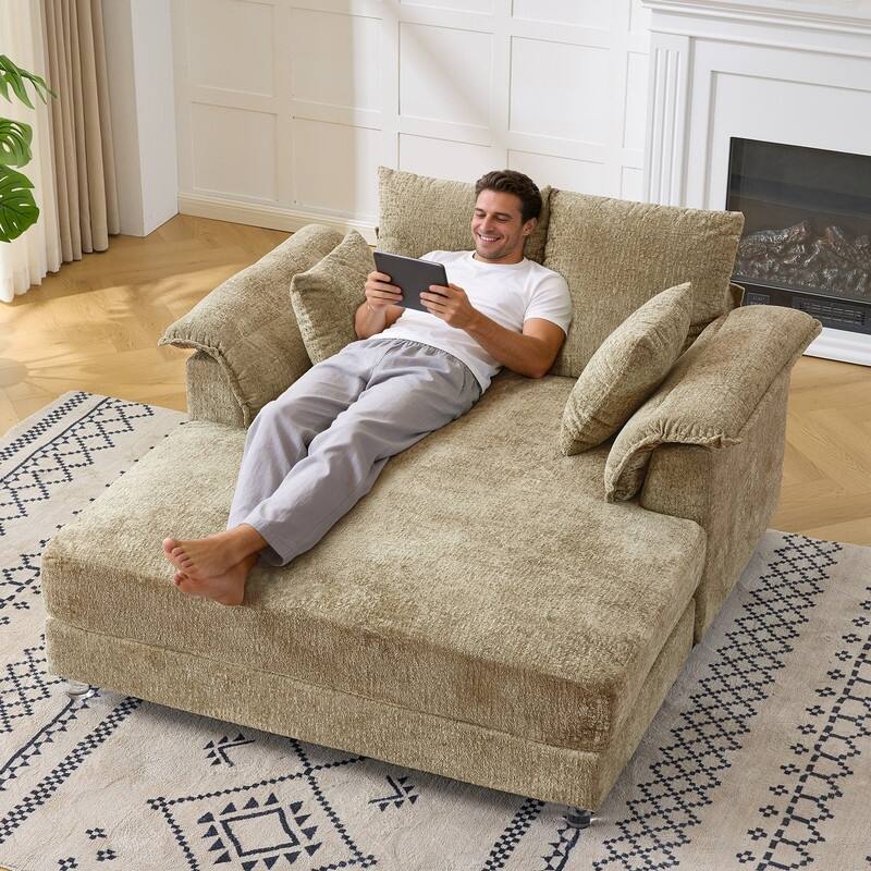 Upholstered Sleeper Sofa Bed Chaise Lounge Chair