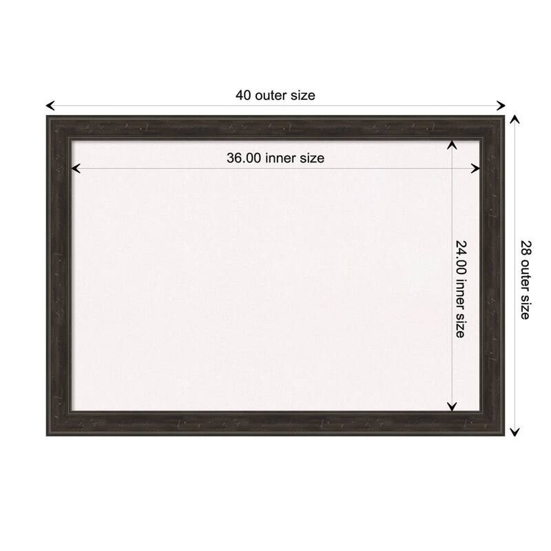 Shipwreck Narrow Framed White Corkboard Bulletin Board - Shipwreck Greywash Narrow - Board Size 36x24