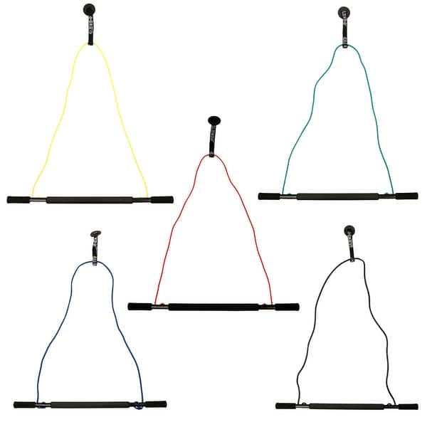CanDo over door exercise bar and tubing, set of 5 (1 each: yellow, red, green, blue, black) CanDo over door exercise bar and tubing, set of 5 (1 each: yellow, red, green, blue, black)