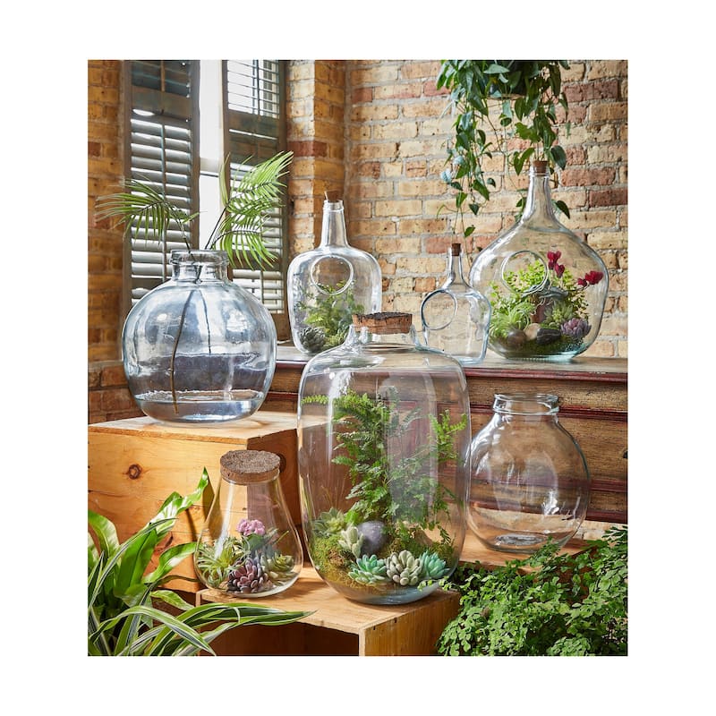 Recycled Glass Slant Top Terrarium