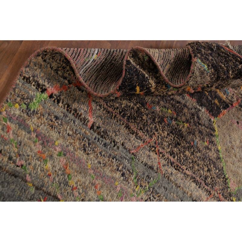 Plush Moroccan Style Area Rug Handmade Oriental Wool Carpet - 5'9" x 9'7"