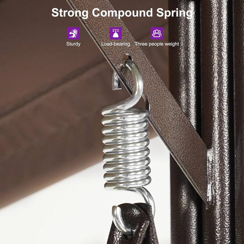 PURPLE LEAF Deluxe Outdoor Patio Porch Swing with Weather Resistant Steel Frame, Cushions and Pillow Included