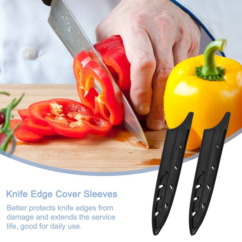 2Pcs Knife Cover Sleeves Knife Edge Guards Blade Protector for 5" Utility Knife - Black