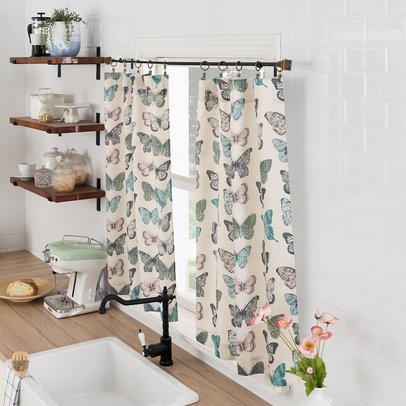 No. 918 Magdalena Crushed Voile Sheer Rod Pocket Kitchen Curtain Tier Pair
