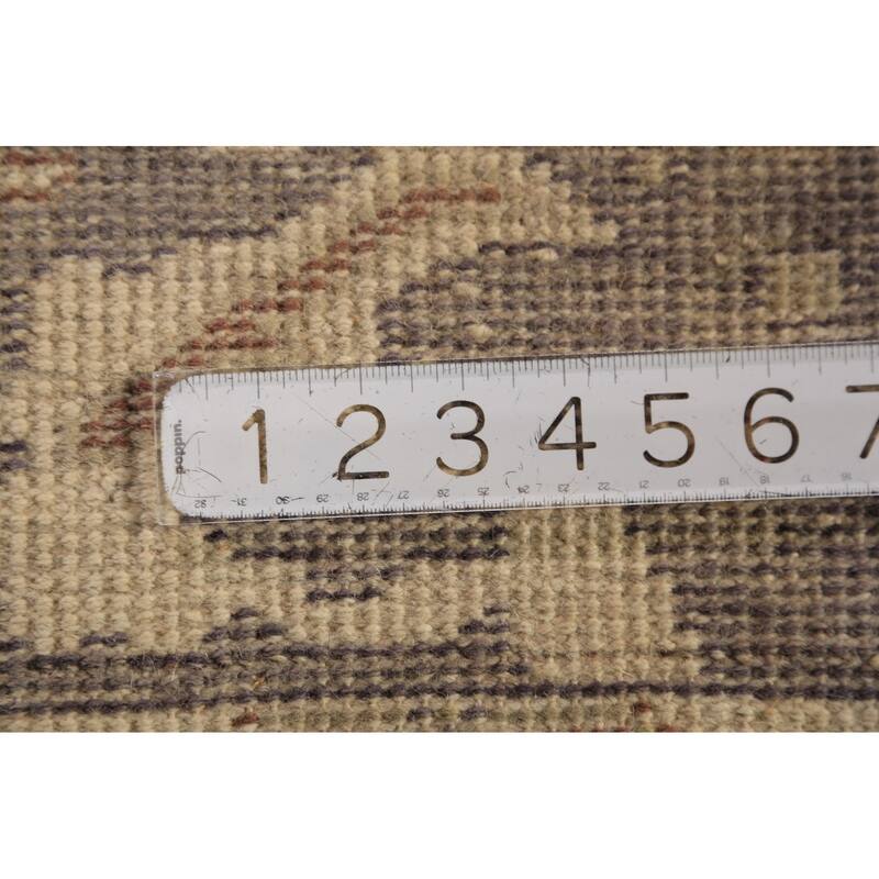 Gray & Ivory Oushak Indian Runner Rug Hand-Knotted Wool Carpet - 2'9"x 9'11"