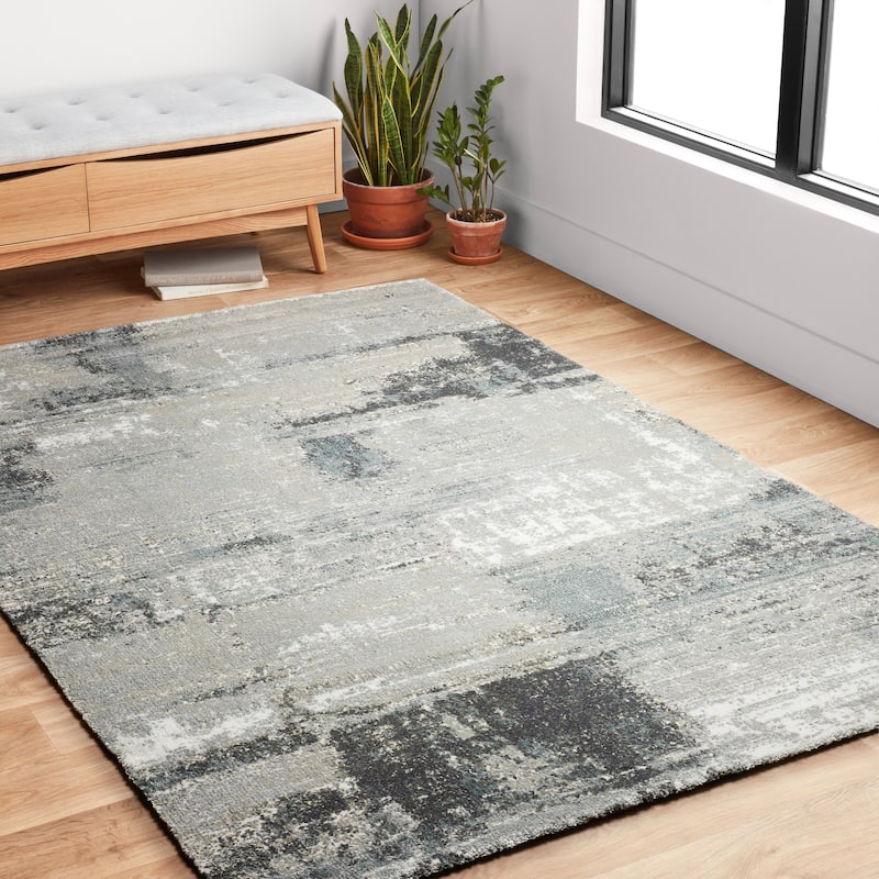 Alexander Home Glacier Cliff Abstract Modern & Contemporary Rug