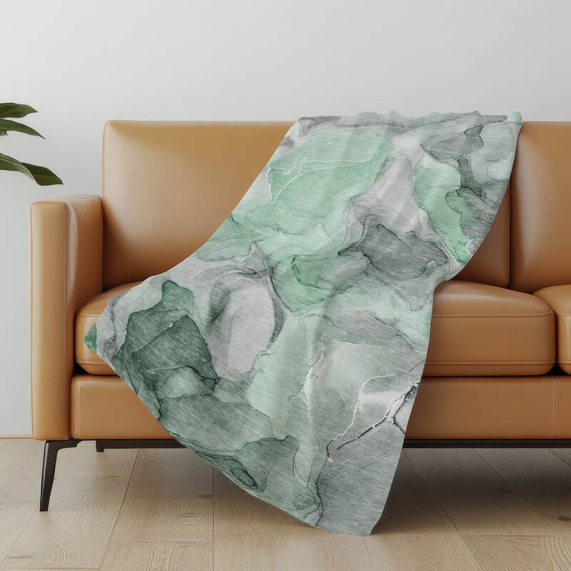 Premium Machine Washable Abstract Contemporary Sherpa Throw Blanket
