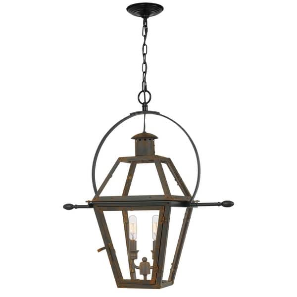slide 1 of 1, Rue De Royal 2-Light Pendant in Industrial Bronze