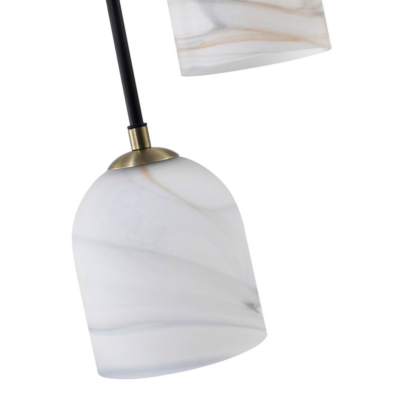 Artcraft Crema 8-Light Chandelier 18.5" - Black with Brushed Brass Accent