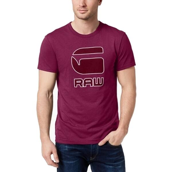 Shop G Star Raw Mens T Shirt Pink Size Xl Logo Graphic Print Crewneck Tee Overstock 28762115